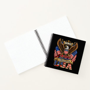 250. Jubiläum USA-Flagge 250 Jahre Amerikanisch Notizbuch