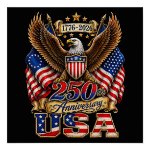 250. Jubiläum USA-Flagge 250 Jahre Amerikanisch Poster