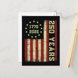 250. Jubiläum USA-Flagge Feiertagspostkarte