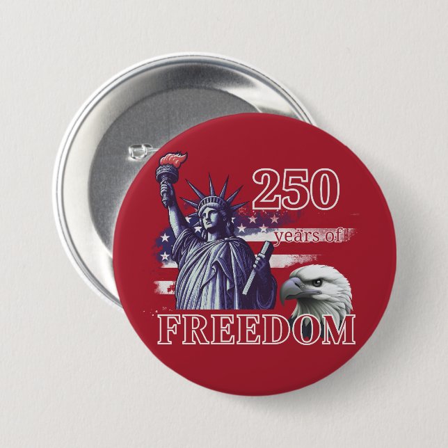 250. Jubiläum USA-Flagge Liberty Eagle Freiheit Button (Vorne & Hinten)