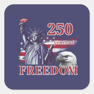250. Jubiläum USA-Flagge Liberty Eagle Freiheit Quadratischer Aufkleber
