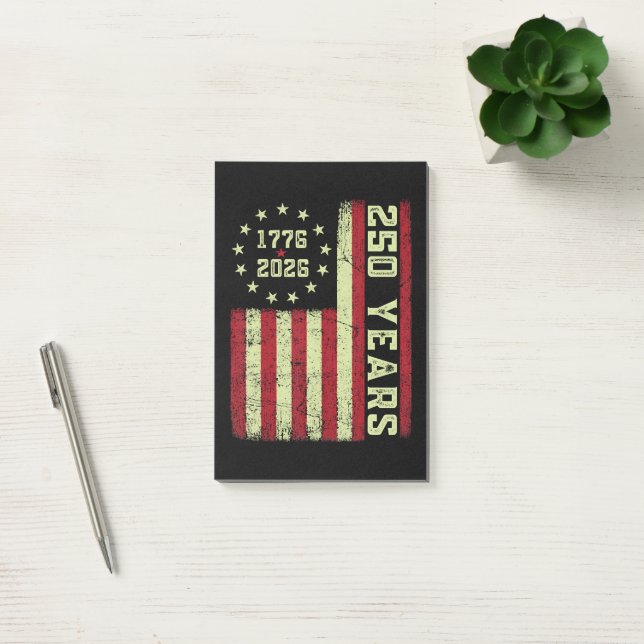 250. Jubiläum USA-Flagge Post-it Klebezettel (Büro)