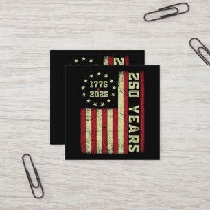 250. Jubiläum USA-Flagge Quadratische Visitenkarte