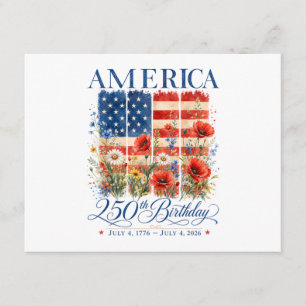 250. Jubiläum USA Frauen 4. Juli Amerika 25 Begleitkarte