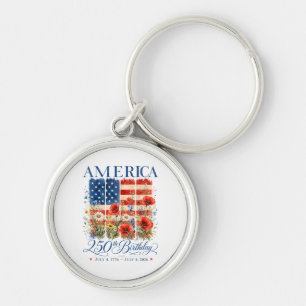 250. Jubiläum USA Frauen 4. Juli Amerika 25 Schlüsselanhänger