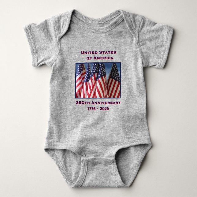 250. Jubiläum USA Patriotic Baby Strampler (Vorderseite)