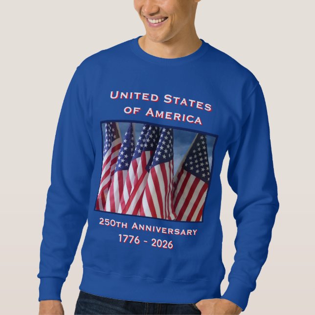 250. Jubiläum USA Patriotic Blue Sweatshirt (Vorderseite)