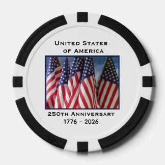 250. Jubiläum USA Patriotic Flag Premium Black Pokerchips