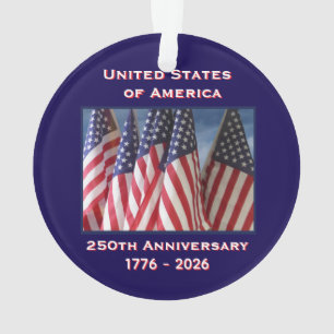 250. Jubiläum USA Patriotic Flags Acrylic Ornament