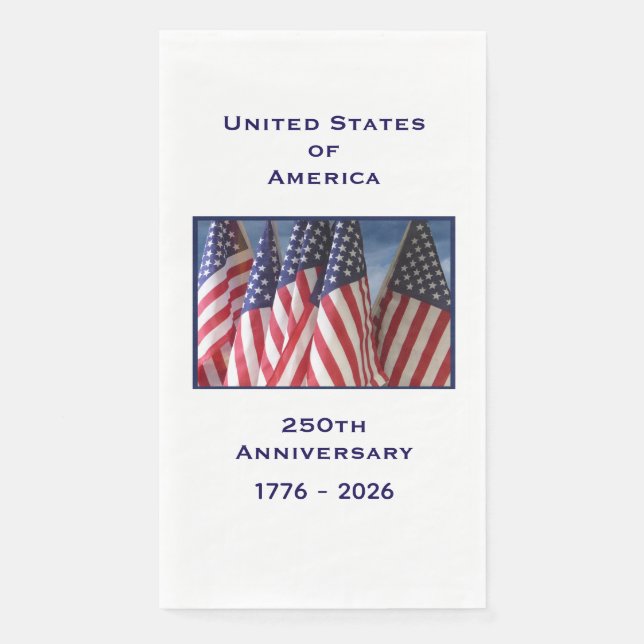 250. Jubiläum USA Patriotic Flags Paper Serviette (Vorderseite)