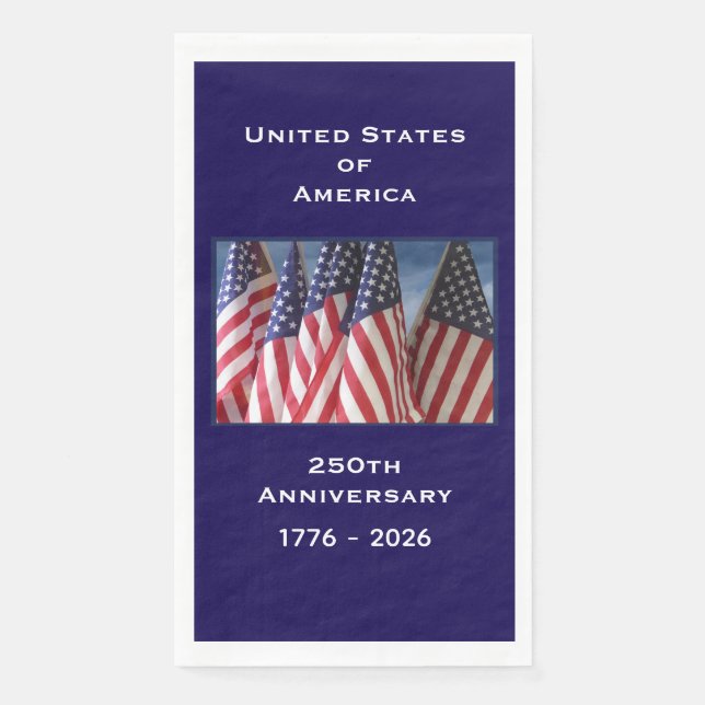 250. Jubiläum USA Patriotic Flags Paper Serviette (Vorderseite)