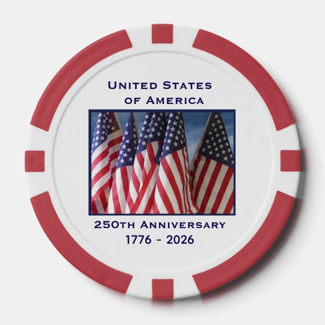 250. Jubiläum USA Patriotic Flags Premium Pokerchips (Vorderseite)
