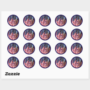 250. Jubiläum USA Patriotic Flags Premium Runder Aufkleber