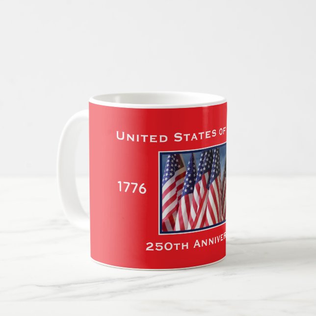 250. Jubiläum USA Patriotic Kaffeetasse (Vorderseite Links)
