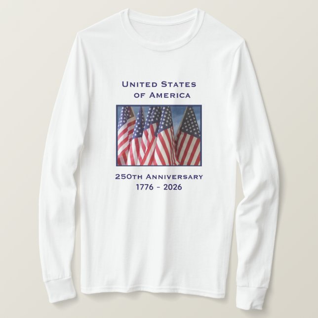 250. Jubiläum USA Patriotic Long Sleeve T-Shirt (Design vorne)