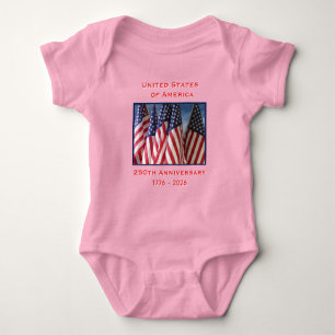 250. Jubiläum USA Patriotic Pink Baby Strampler