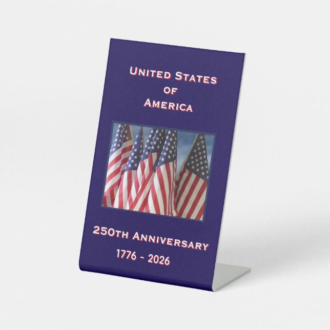 250. Jubiläum USA Patriotic Sockelschild (Vorderseite)