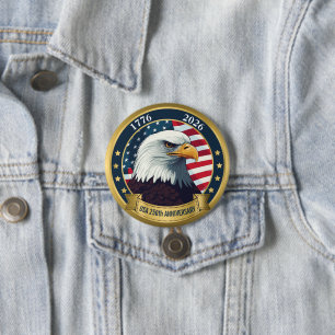 250. Jubiläum USA Patriotisch 1776–2026 Button