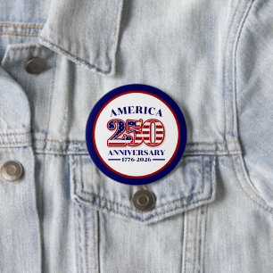 250. Jubiläum USA Patriotisch 1776–2026 Button