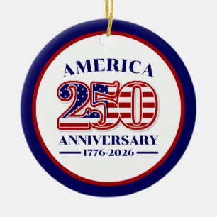 250. Jubiläum USA Patriotisch 1776–2026 Keramik Ornament