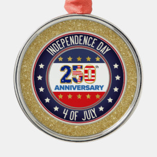 250. Jubiläum USA Patriotisch   1776–2026 Ornament Aus Metall