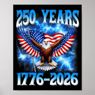 250. Jubiläum USA Patriotisch 250 Jahre 4. Juli Poster
