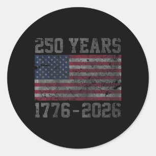 250. Jubiläum USA Patriotisch 250 Jahre Amerikanis Runder Aufkleber