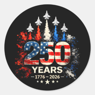 250. Jubiläum USA patriotisch 250 Jahre amerikanis Runder Aufkleber