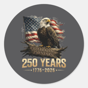 250. Jubiläum USA Patriotisch 250 Jahre Amerikanis Runder Aufkleber