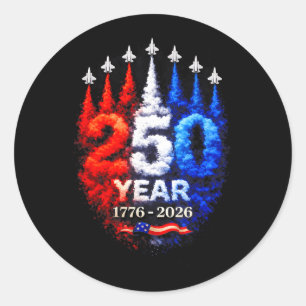 250. Jubiläum USA Patriotisch 250 Jahre Amerikanis Runder Aufkleber
