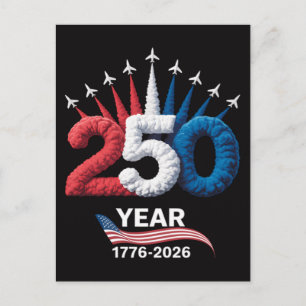 250. Jubiläum USA Patriotisch 250 Jahre Einladungspostkarte