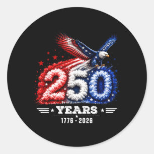 250. Jubiläum USA Patriotisch 250 Jahre Runder Aufkleber