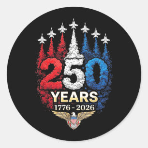 250. Jubiläum USA Patriotisch 250 Jahre Runder Aufkleber