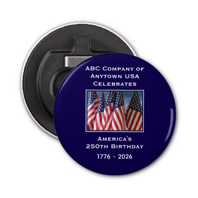 250. Jubiläum USA Patriotische amerikanische Flagg Flaschenöffner (Vorderseite)
