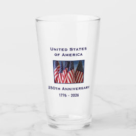 250. Jubiläum USA Patriotische amerikanische Flagg Glas