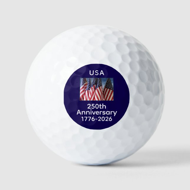 250. Jubiläum USA Patriotische amerikanische Flagg Golfball (Vorderseite)