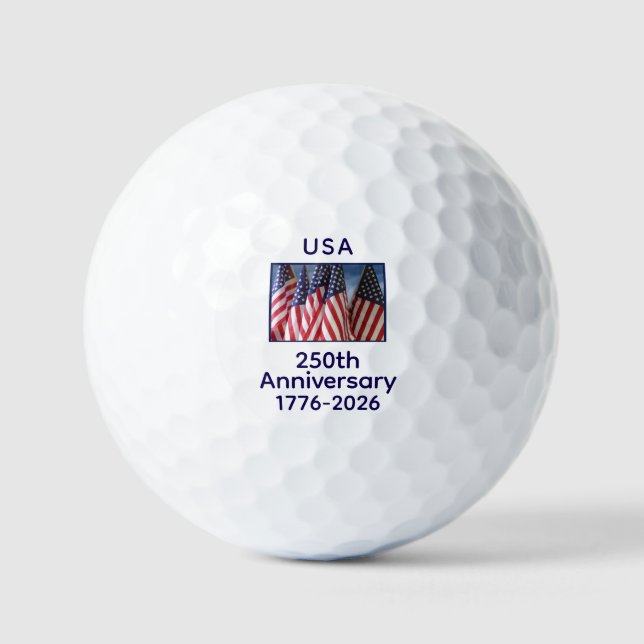 250. Jubiläum USA Patriotische amerikanische Flagg Golfball (Vorderseite)
