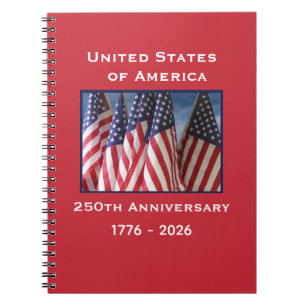 250. Jubiläum USA Patriotische amerikanische Flagg Notizblock