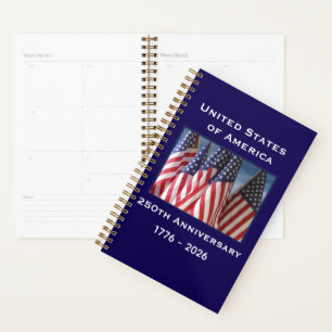 250. Jubiläum USA Patriotische amerikanische Flagg Planer