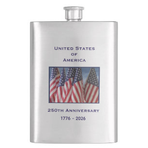 250. Jubiläum USA Patriotische Flaggen Flachmann