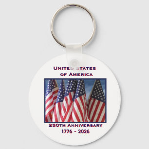 250. Jubiläum USA Patriotische Flaggen Schlüsselanhänger