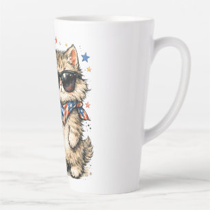 250. Jubiläum USA Patriotische Katze Eiskaffee Milchtasse
