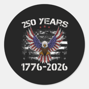 250. Jubiläum USA Patriotischer Adler 250 Jahre 4t Runder Aufkleber