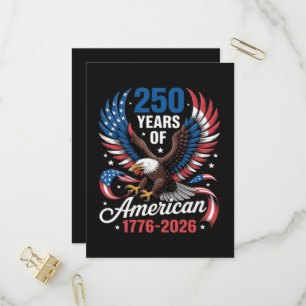 250. Jubiläum USA Patriotischer Adler 250 Jahre Einladungspostkarte