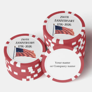 250. Jubiläum USA Patriotisches Andenken Pokerchips