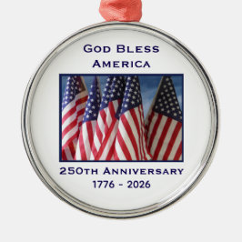 250. Jubiläum USA Patriotisches Gott segne Amerika Ornament Aus Metall