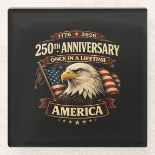 250. Jubiläum USA-Shirt 250. Amerika Glasuntersetzer