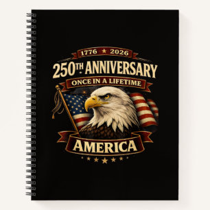 250. Jubiläum USA-Shirt 250. Amerika Notizbuch
