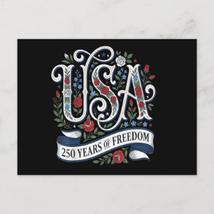 250. Jubiläum USA-Shirt Frauen Patriotisch 4. Juli Postkarte