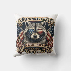 250. Jubiläum USA Waschbär Vintage 4. Juli Kissen